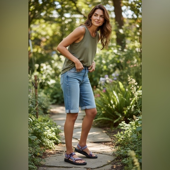 Women’s Teva Multicolor Sandals with Black Sole. - Picture 2 of 5